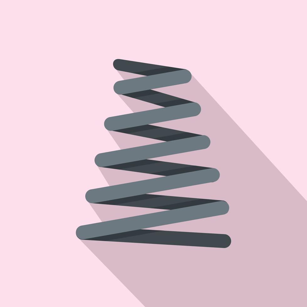 Metal spring coil icon, flat style vector