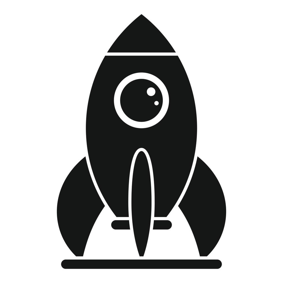 Kid amusement rocket icon, simple style vector