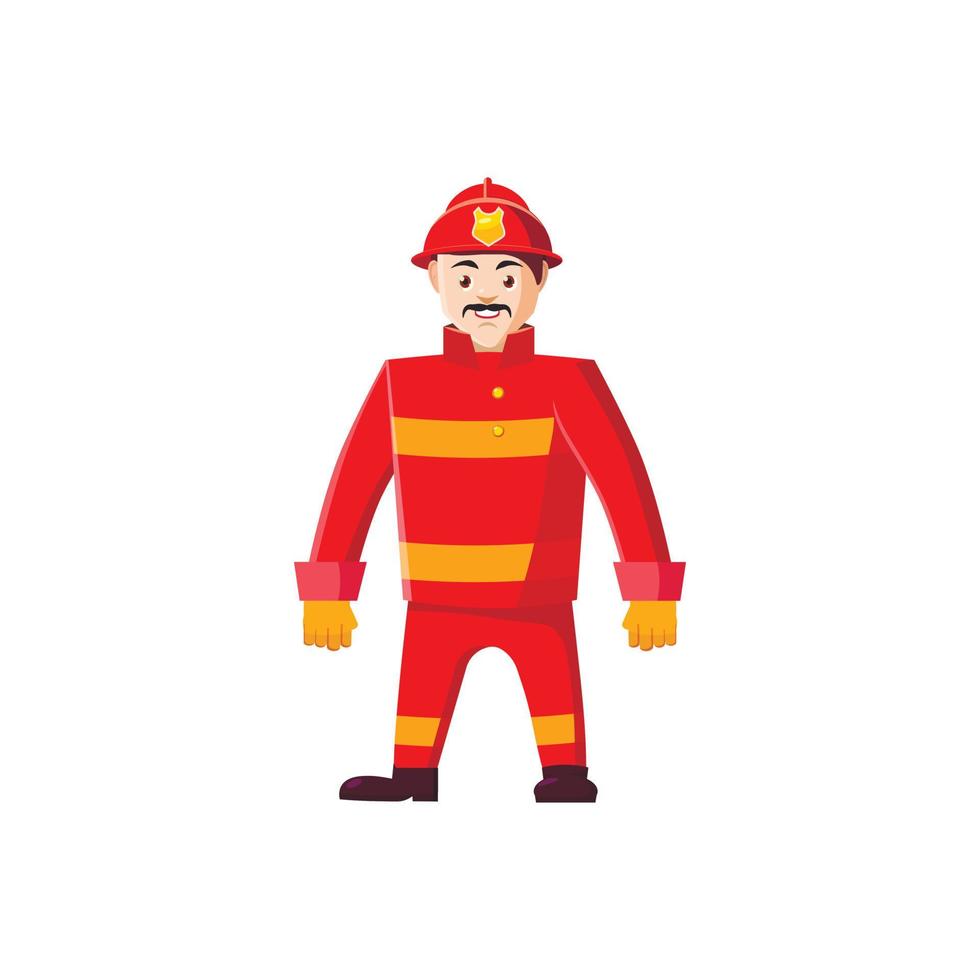 icono de bomberos en estilo de dibujos animados vector