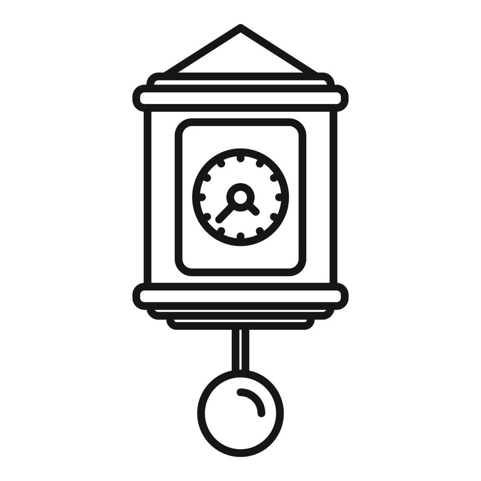 Kinetic pendulum clock icon, outline style vector