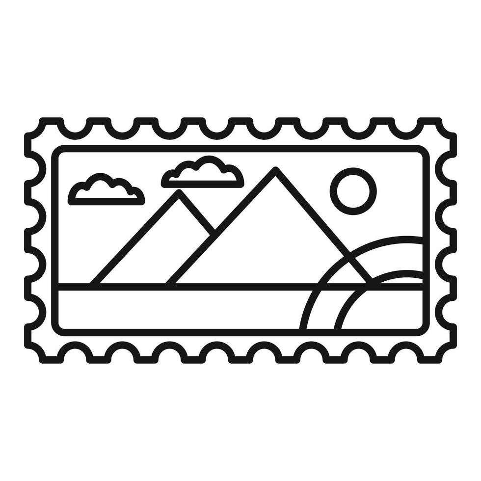 Envelope timbre icon, outline style vector