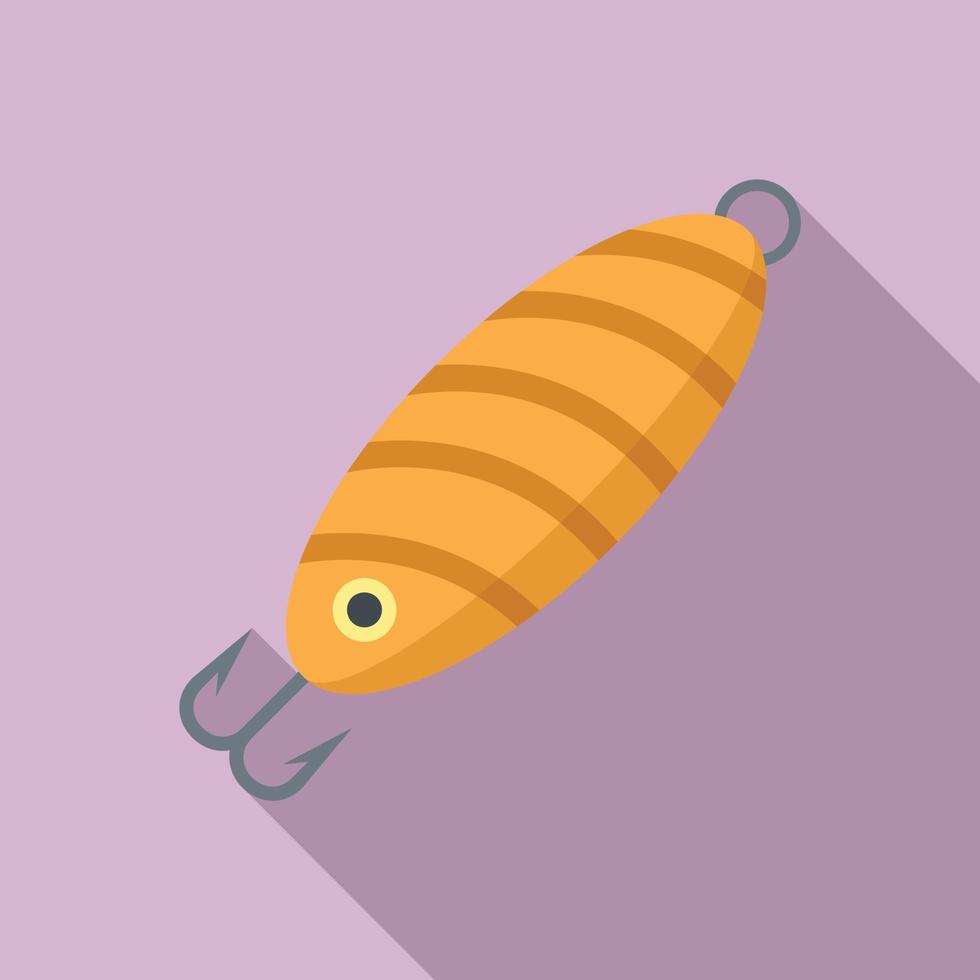 icono de flotador de cebo de pescado, estilo plano vector