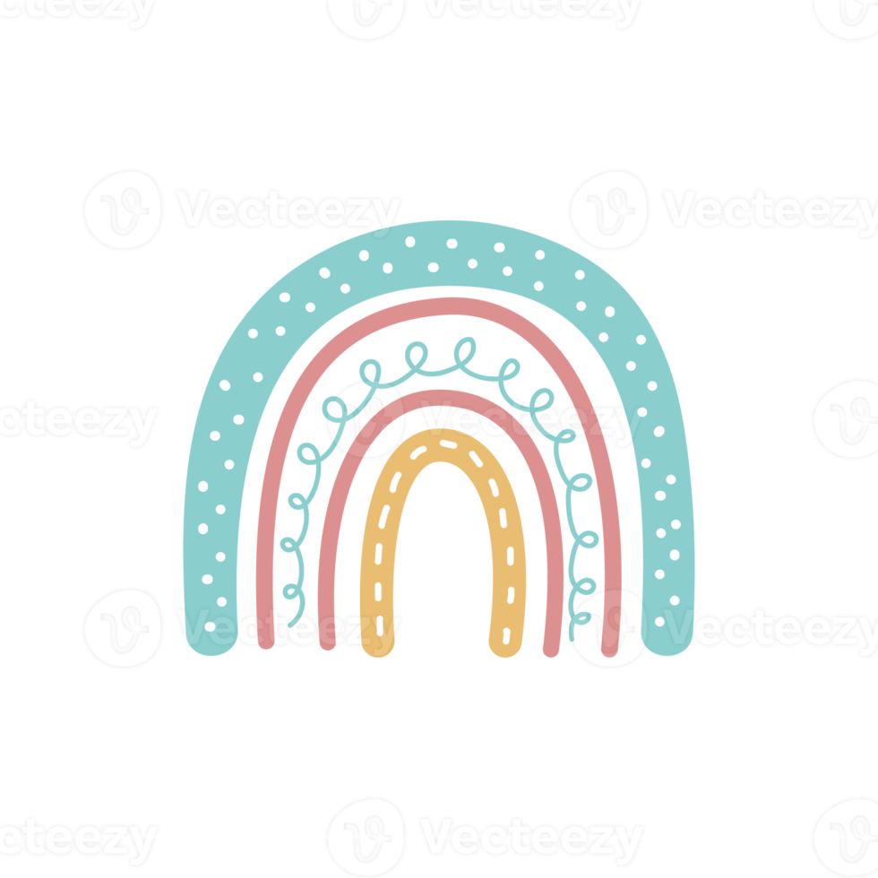 boho rainbow. pastel hand painted rainbow for nursery wall decoration png