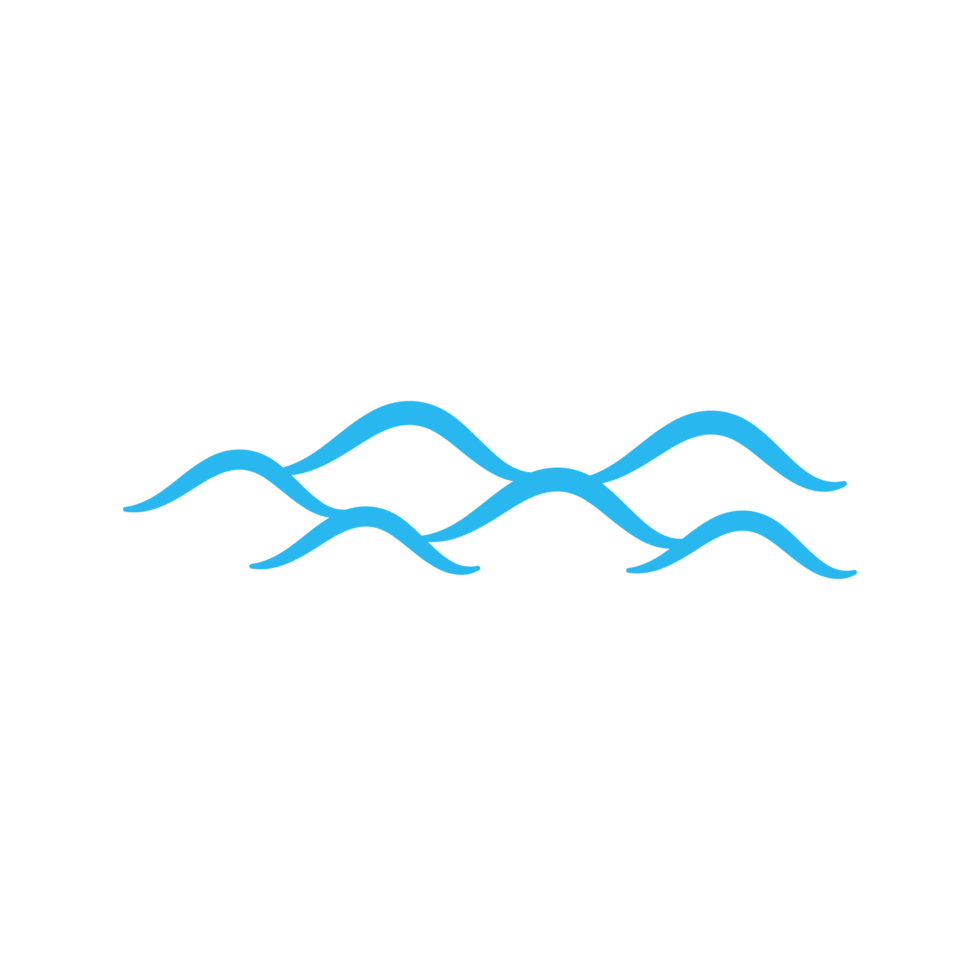 blue water wave line icon in the sea png