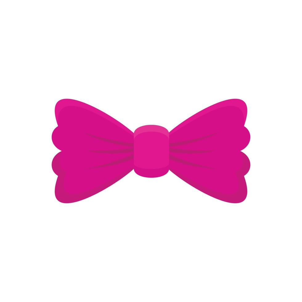 Violet bow tie icon, flat style vector