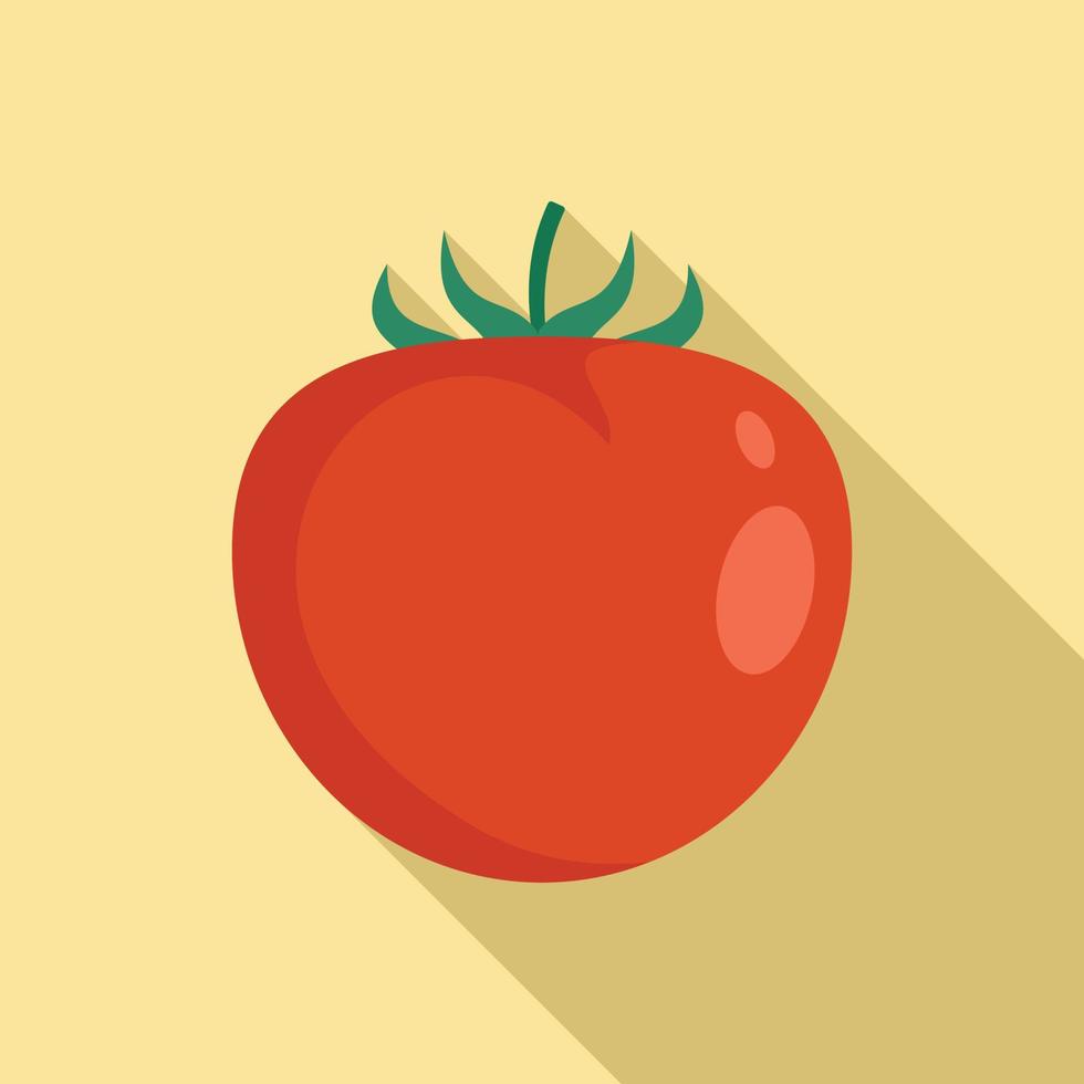 icono de tomate rojo orgánico, estilo plano vector