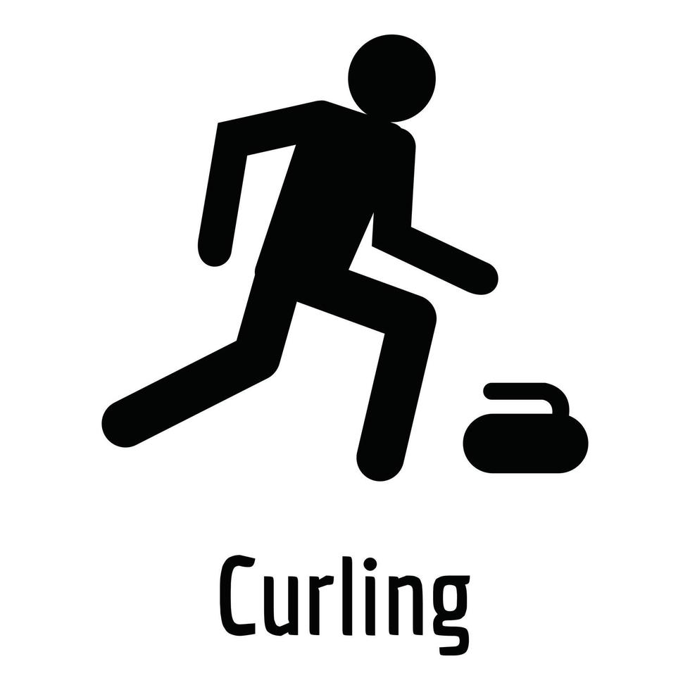 Curling icon, simple style. vector