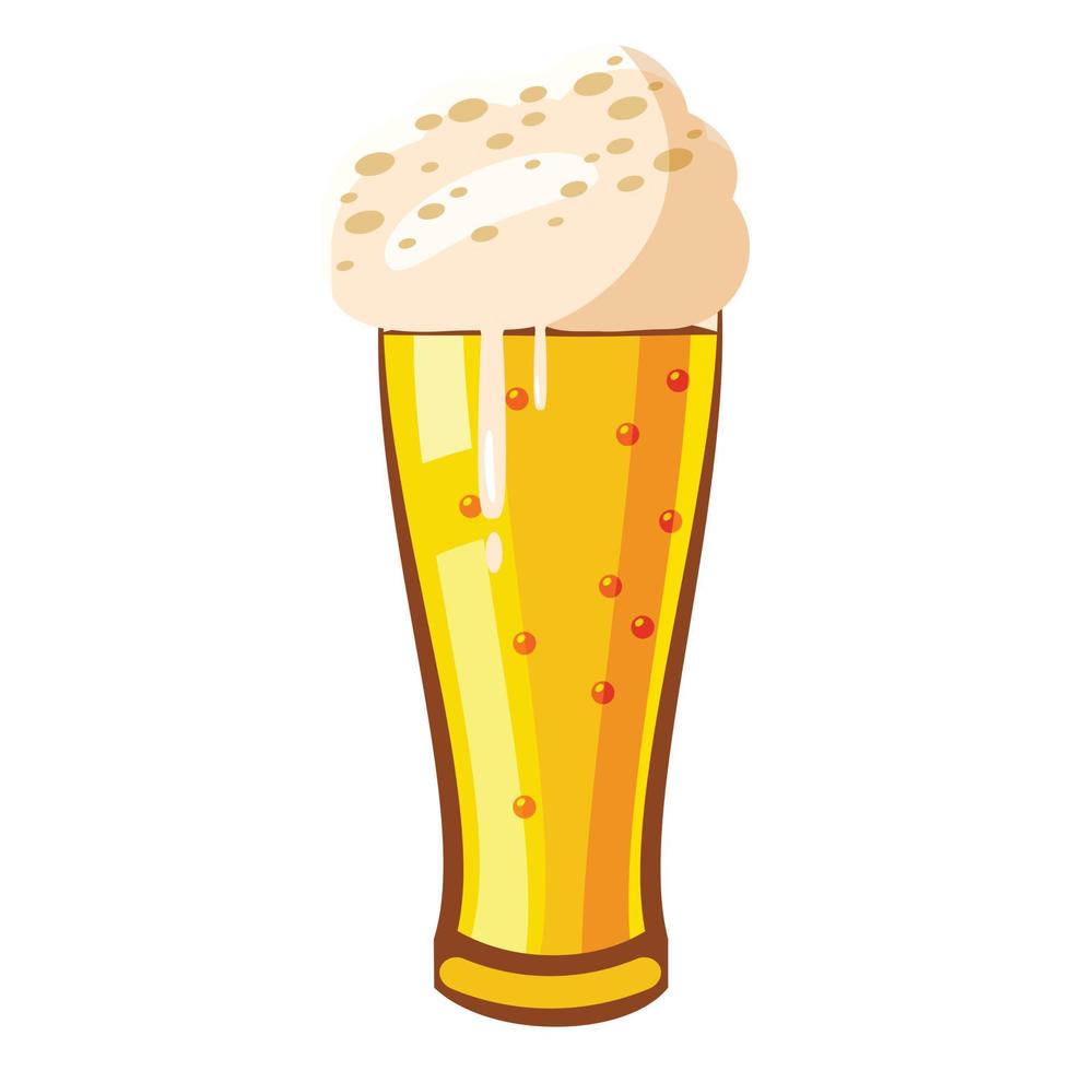 Beer glass icon, cartoon style vector