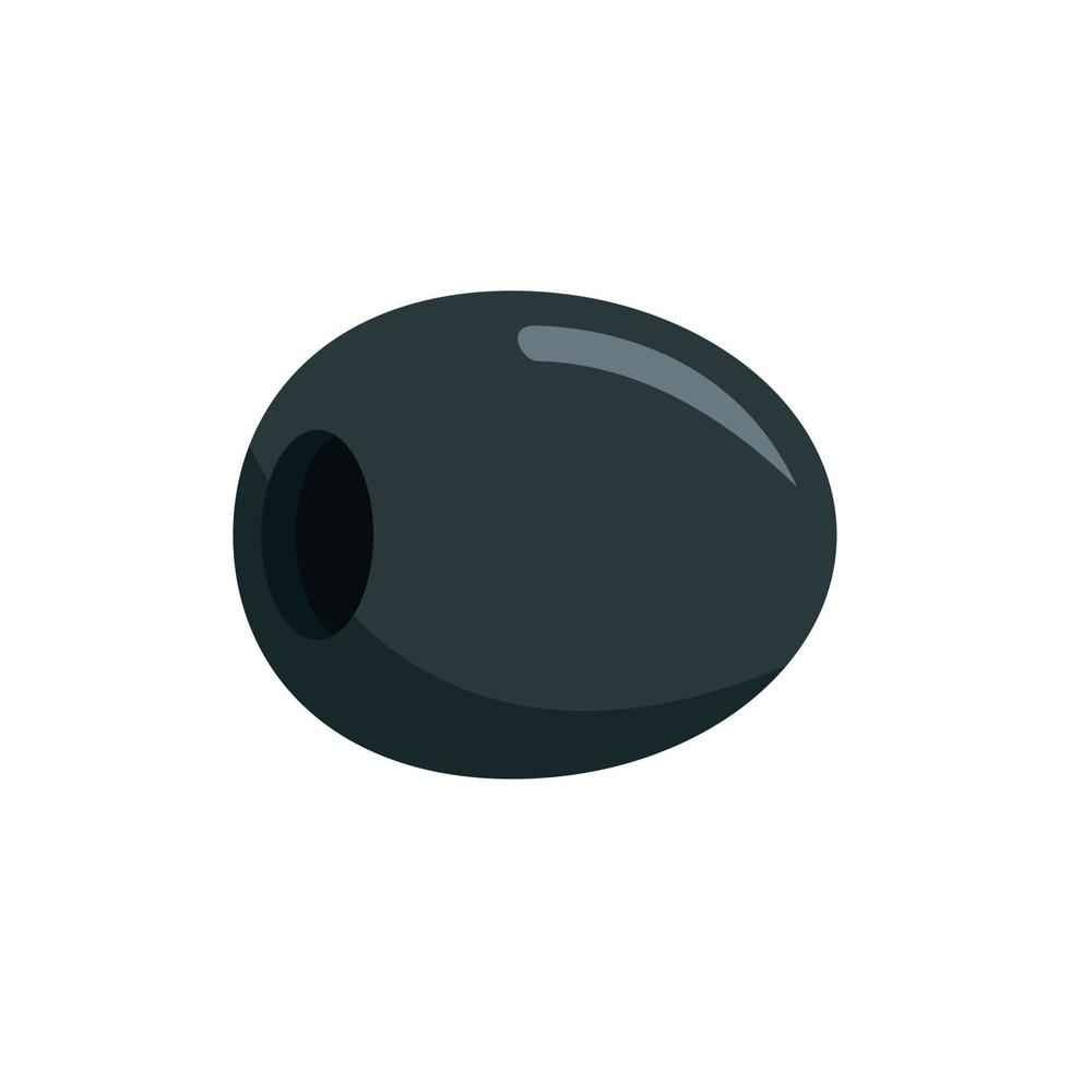 Black olive icon, flat style vector