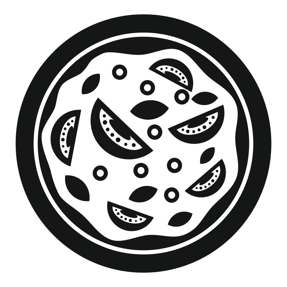 icono de pizza de tomate pimentón, estilo simple vector