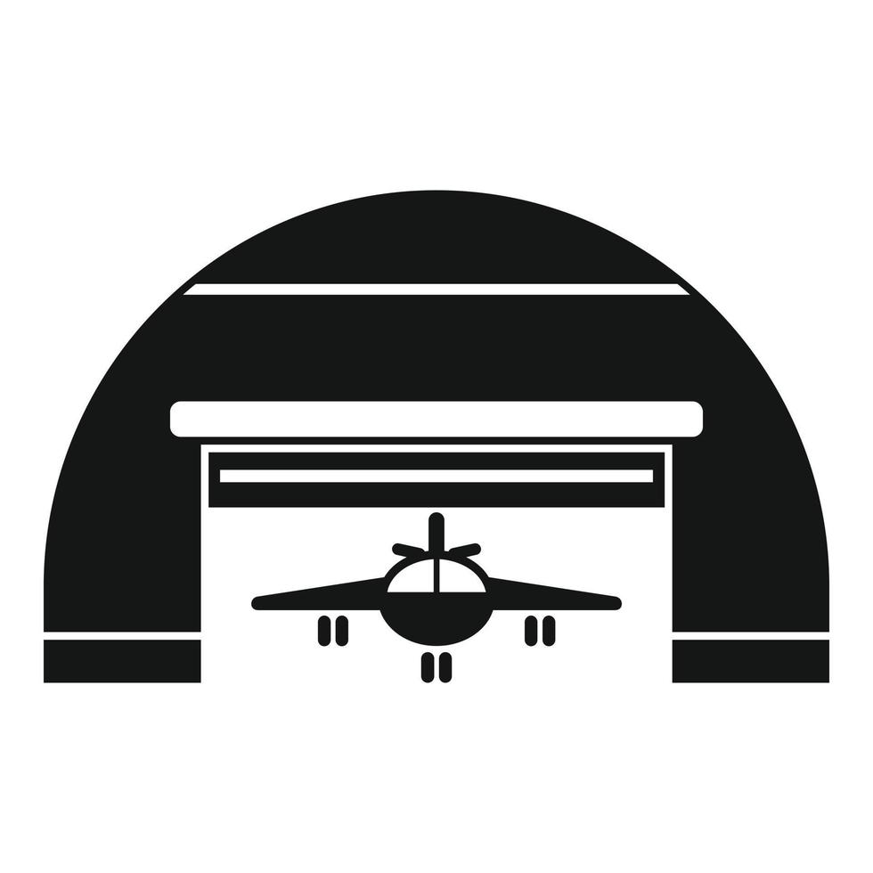 icono de hangar militar, estilo simple vector