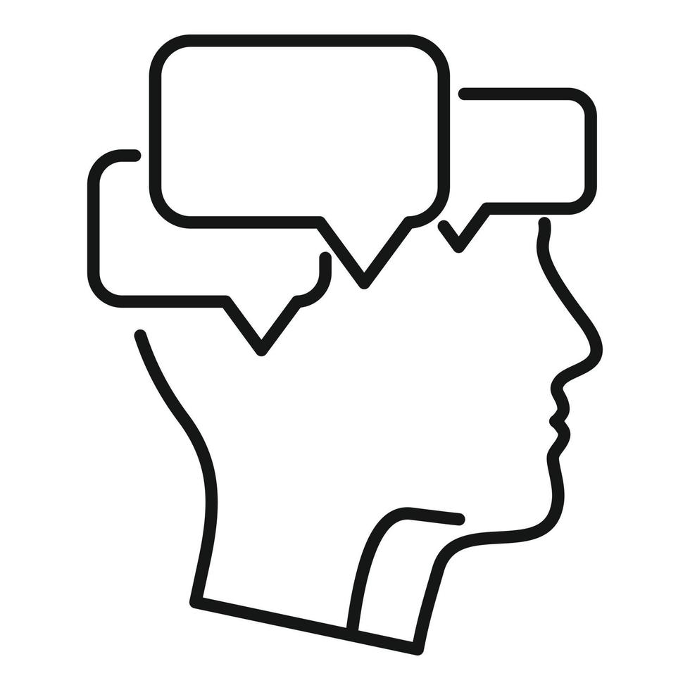 Mind mental chats icon, outline style vector