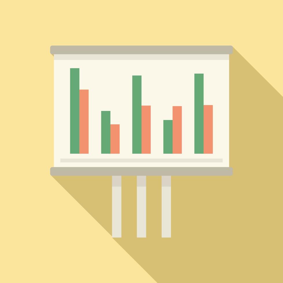 Audit banner graph icon, flat style vector