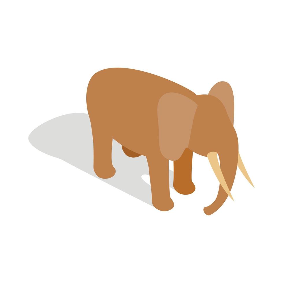 Elephant icon in isometric 3d style vector