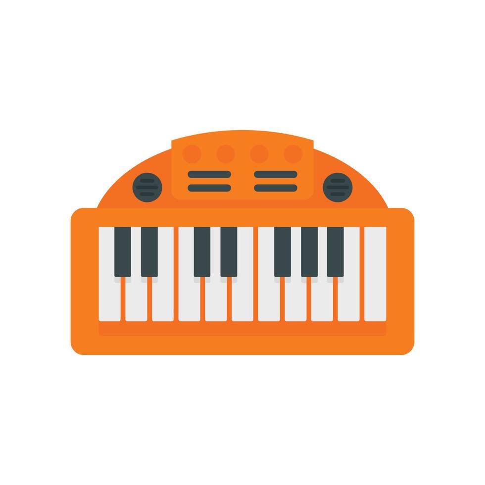 icono de juguete de piano, estilo plano vector