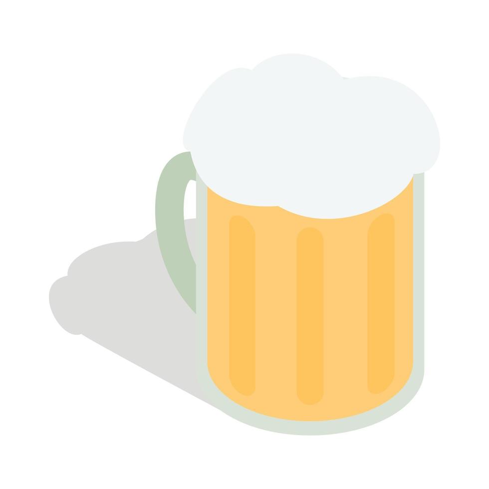 Beer mug icon, isometric 3d style vector