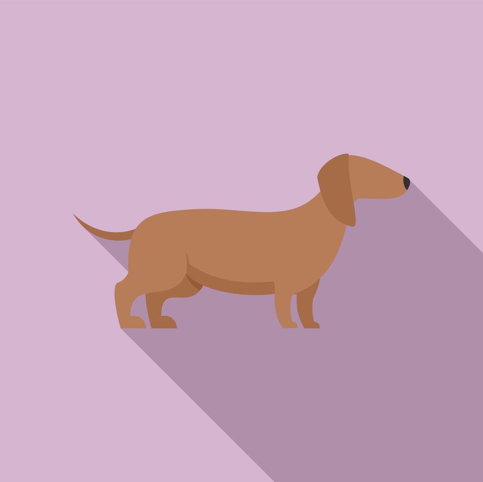 Long dog icon, flat style vector