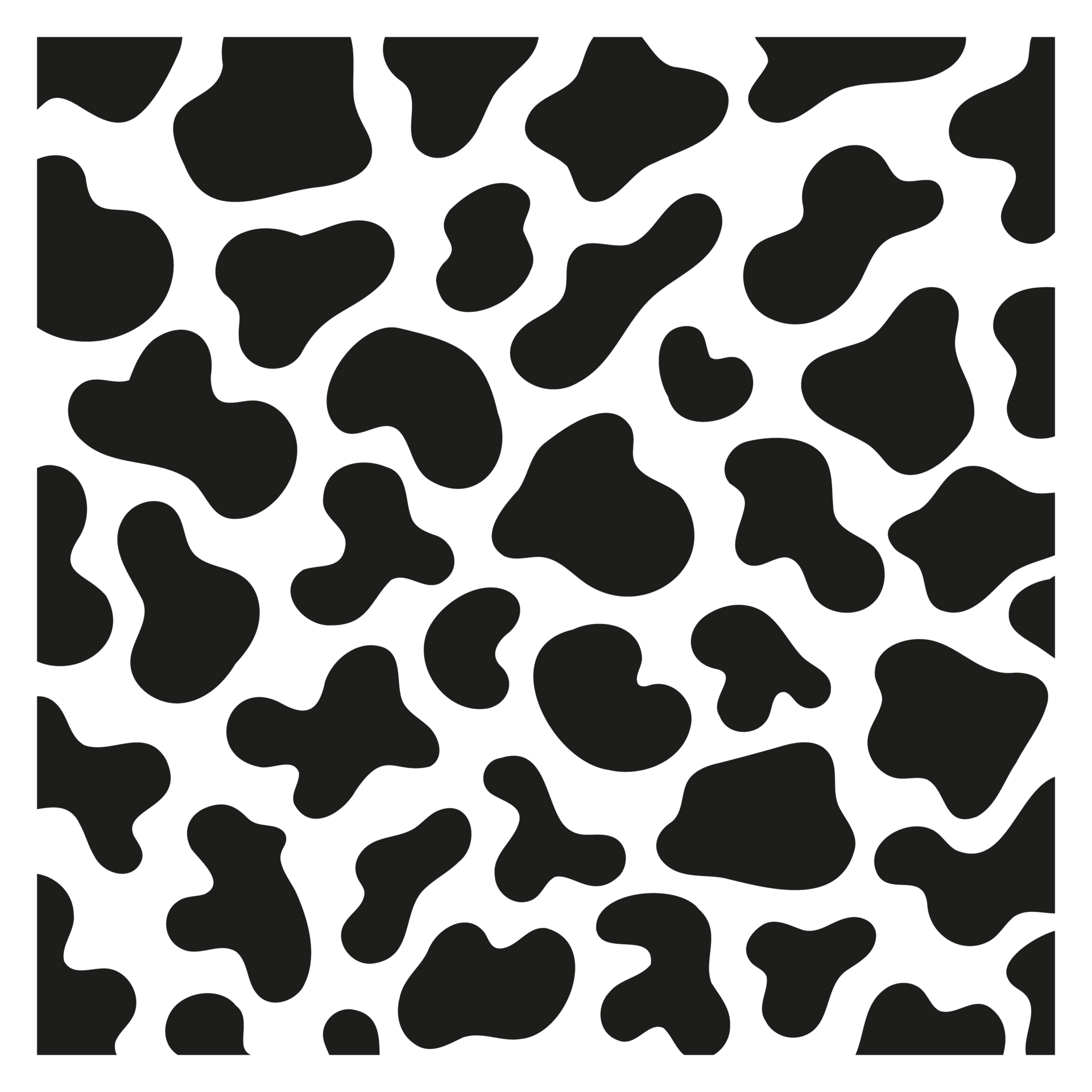 Black polka dot background of milk cow leather. 14630062 PNG