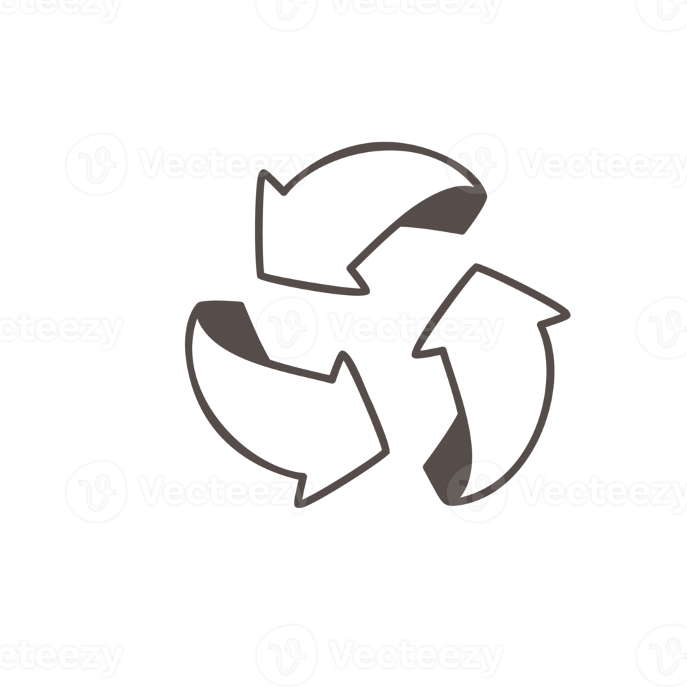 met de hand getekend driehoekig wervelpijl recyclingconcept png