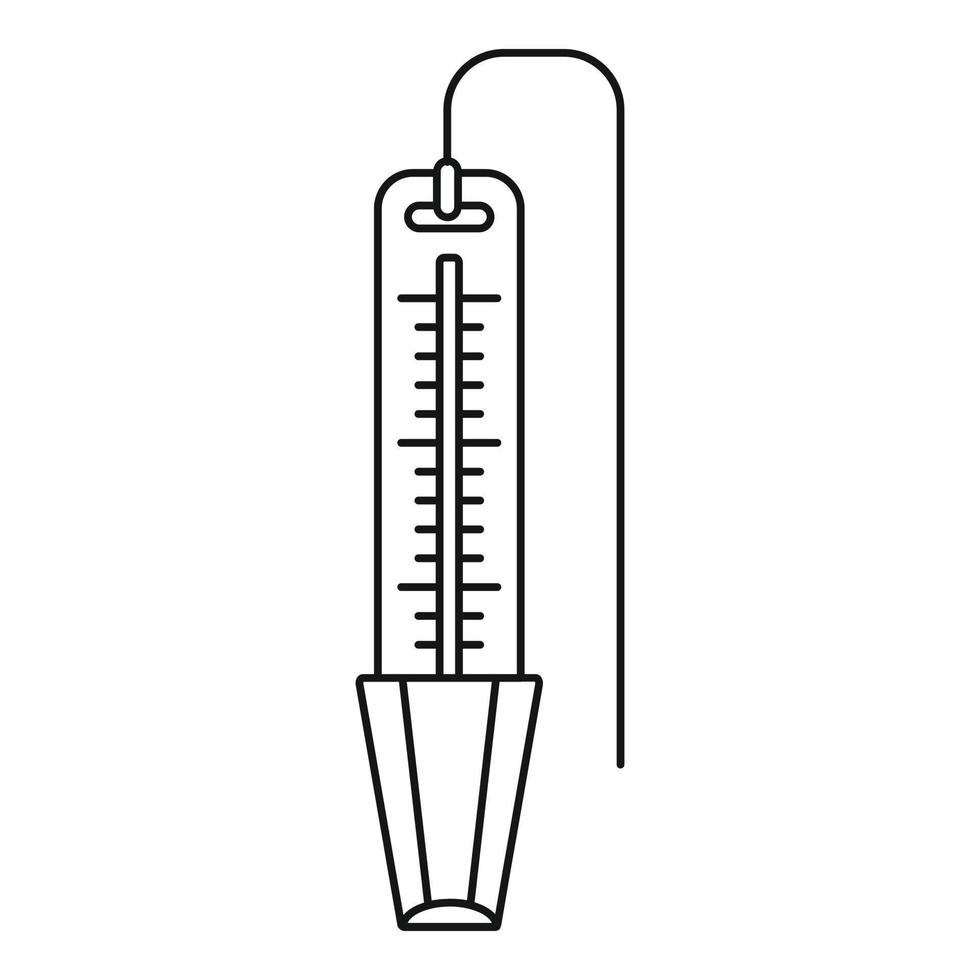 Pool thermometer icon, outline style vector