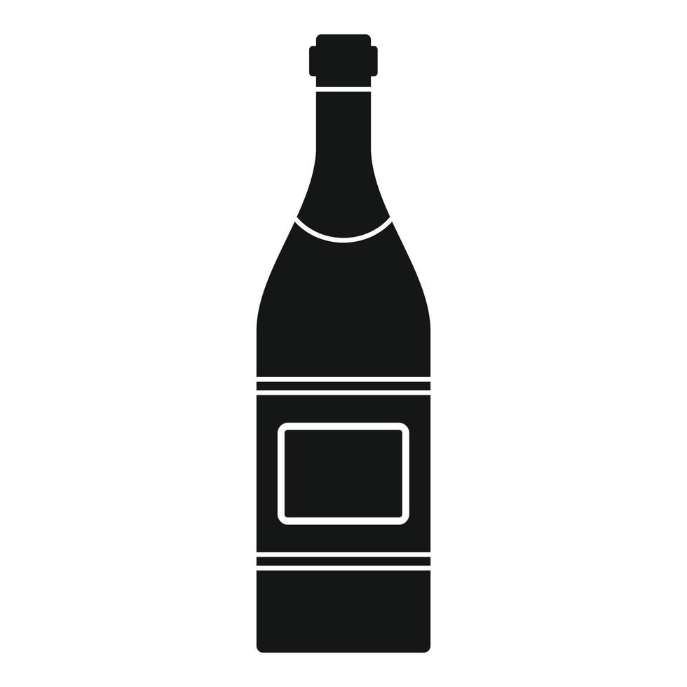 Open champagne bottle icon, simple style vector