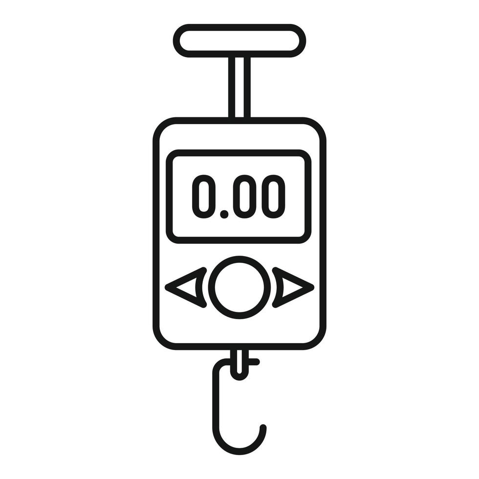 Hand digital scales icon, outline style vector