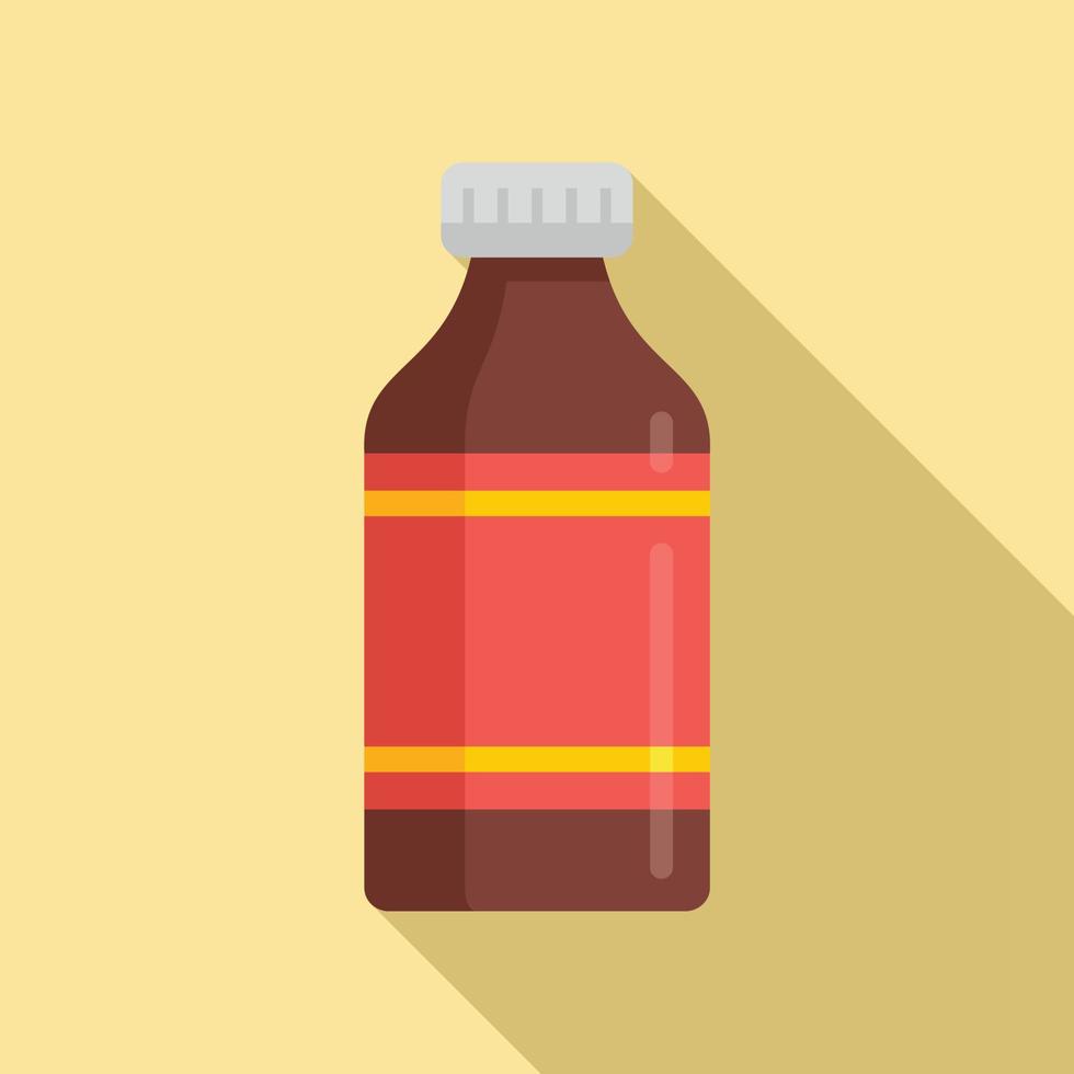 Medicine cough syrup icon, flat style vector