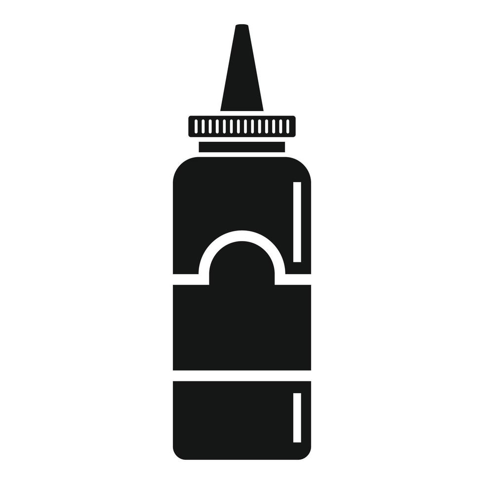 Mustard plastic bottle icon, simple style vector