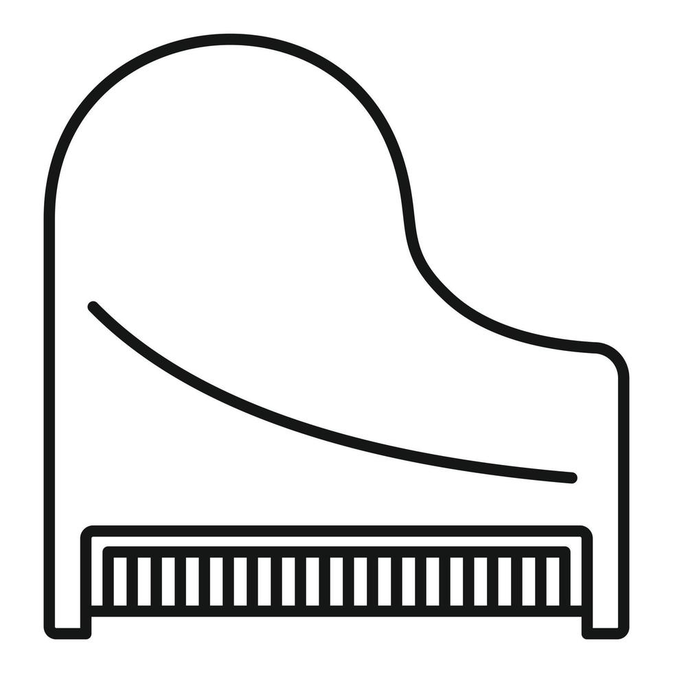 Top view classic grand piano icon, outline style vector