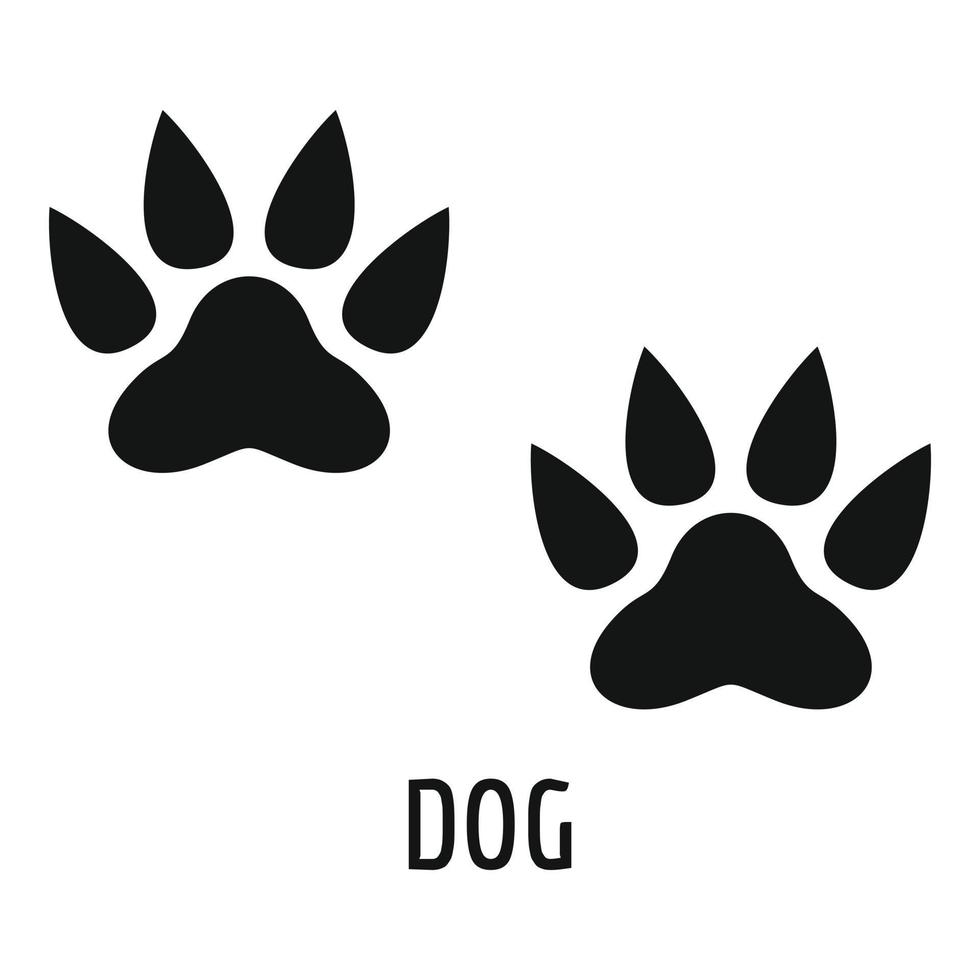 Dog step icon, simple style. vector