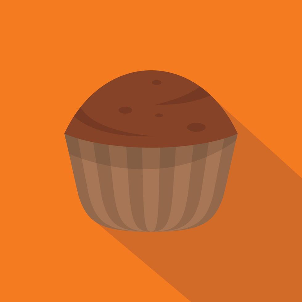 Cup cake icon, flat style vector