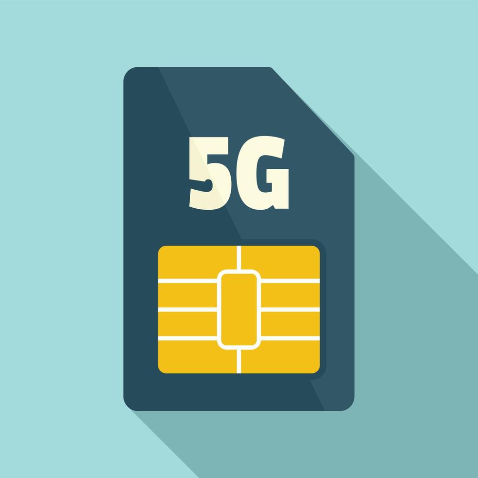 5g phone card icon, flat style vector