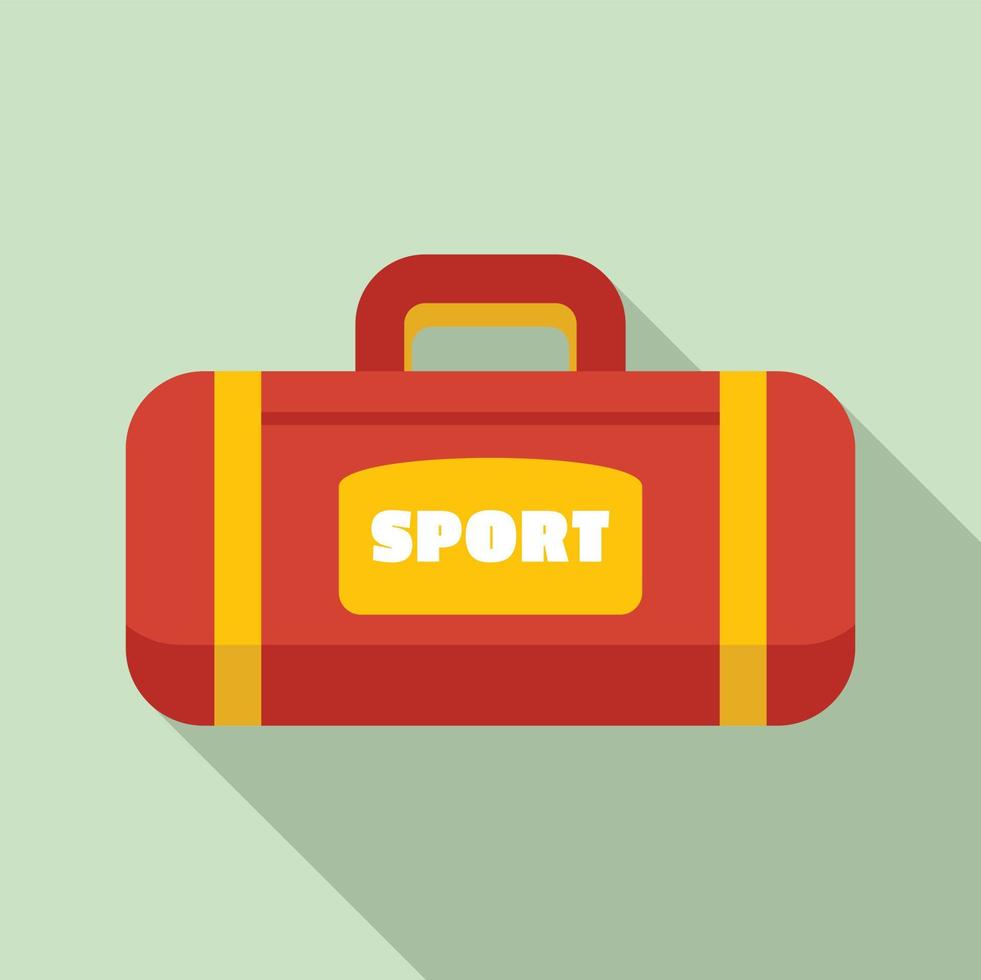 icono de bolsa de deporte, estilo plano vector