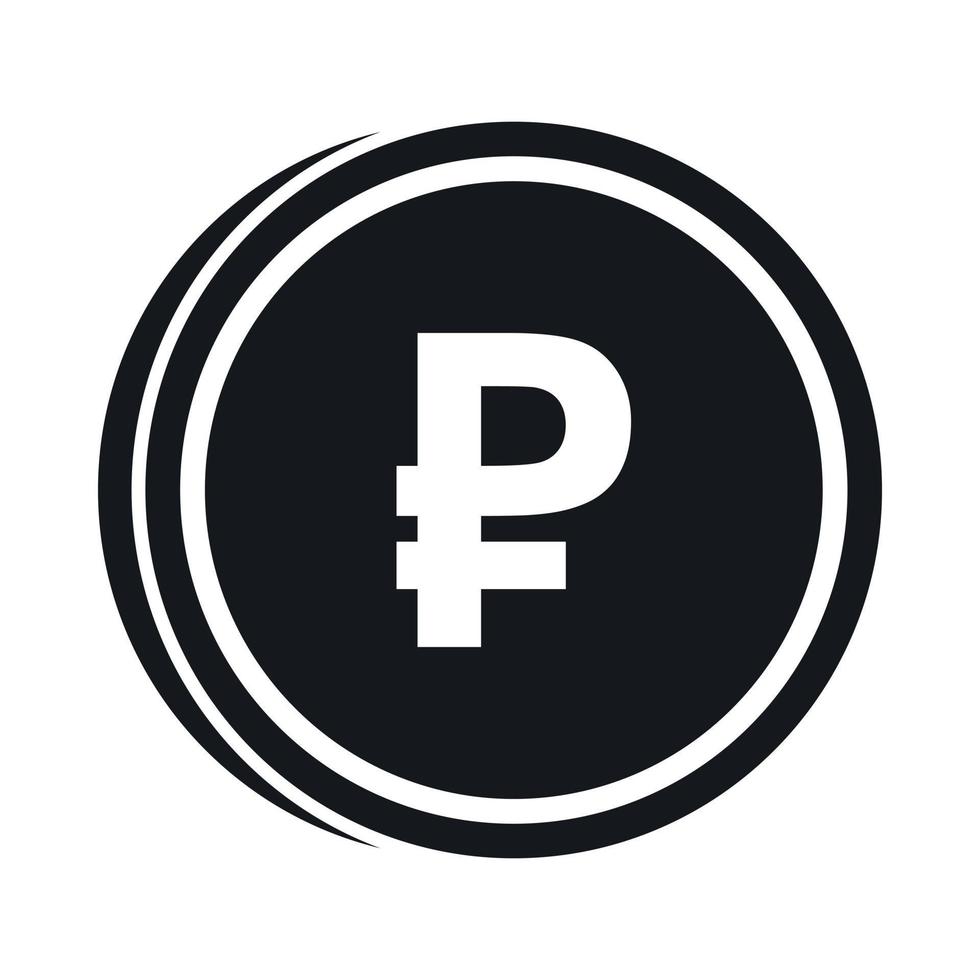 Coin ruble icon, simple style vector