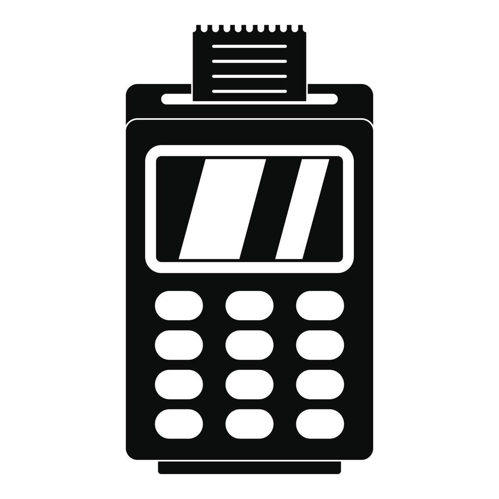 Terminal for cashless payment icon, simple style vector