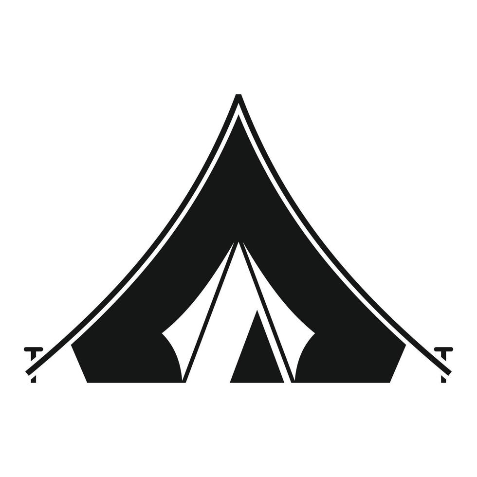 Safari hunting tent icon, simple style vector