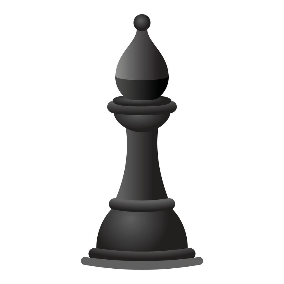 Black chess knight icon, cartoon style vector
