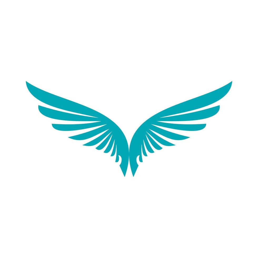 Two blue wing icon, flat style vector