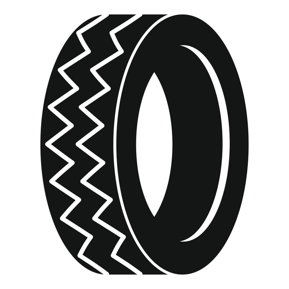 Round tire icon, simple style. vector