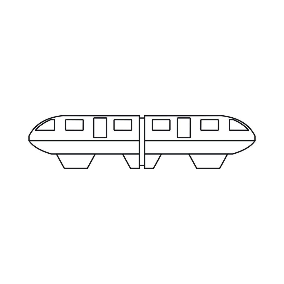 Monorail train icon, outline style vector