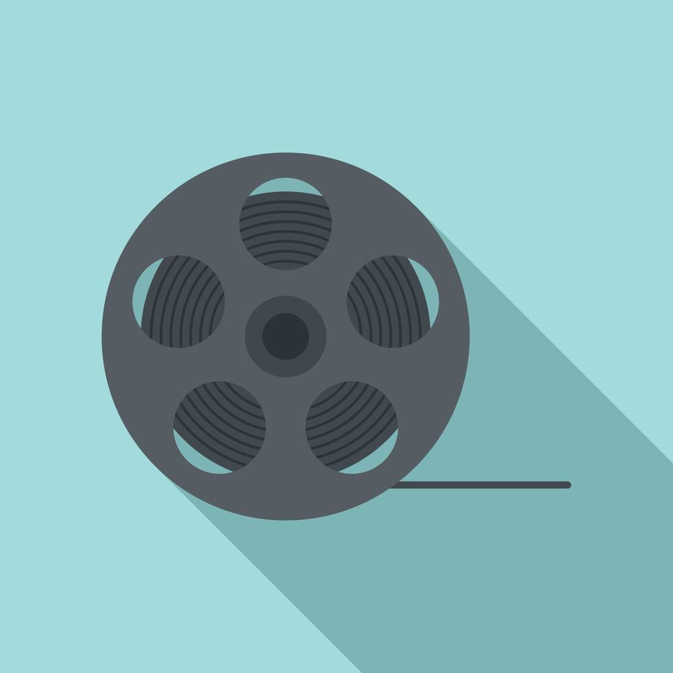Video film reel icon, flat style vector