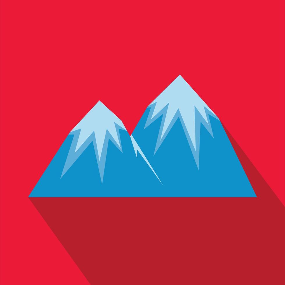 Snow peak icon, flat style. vector