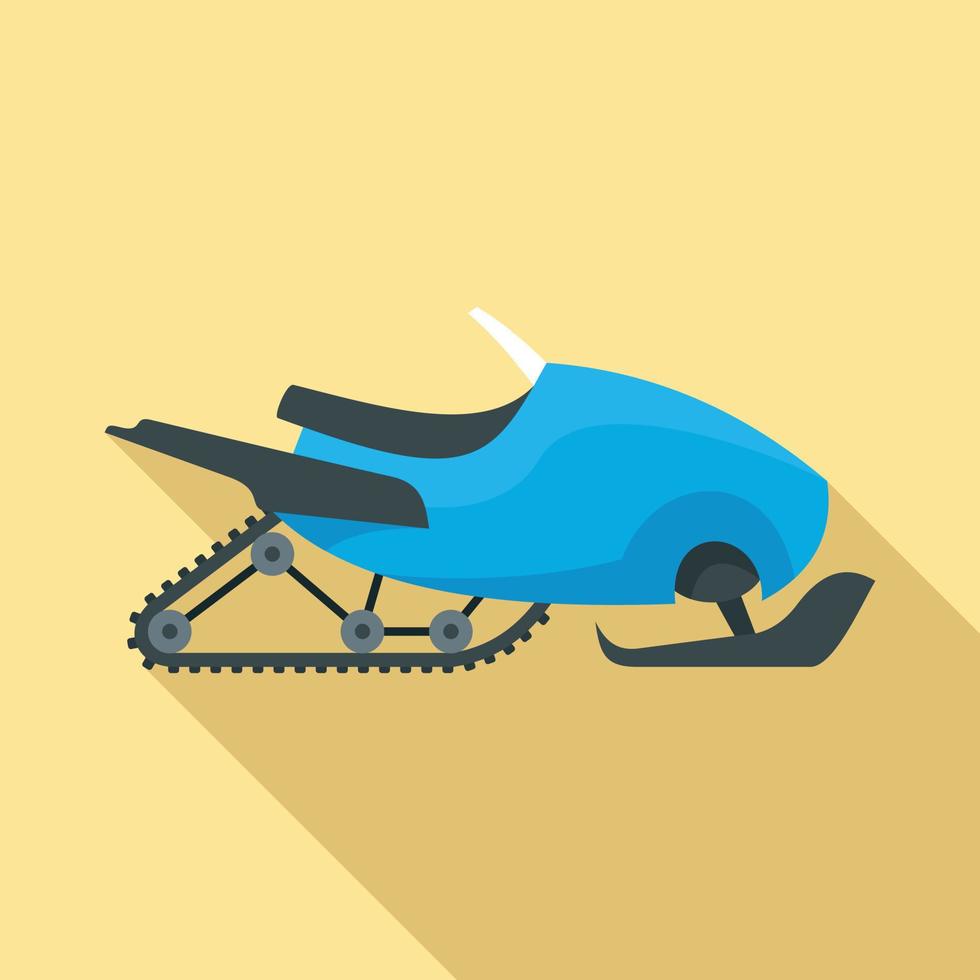 Snowmobile icon, flat style vector