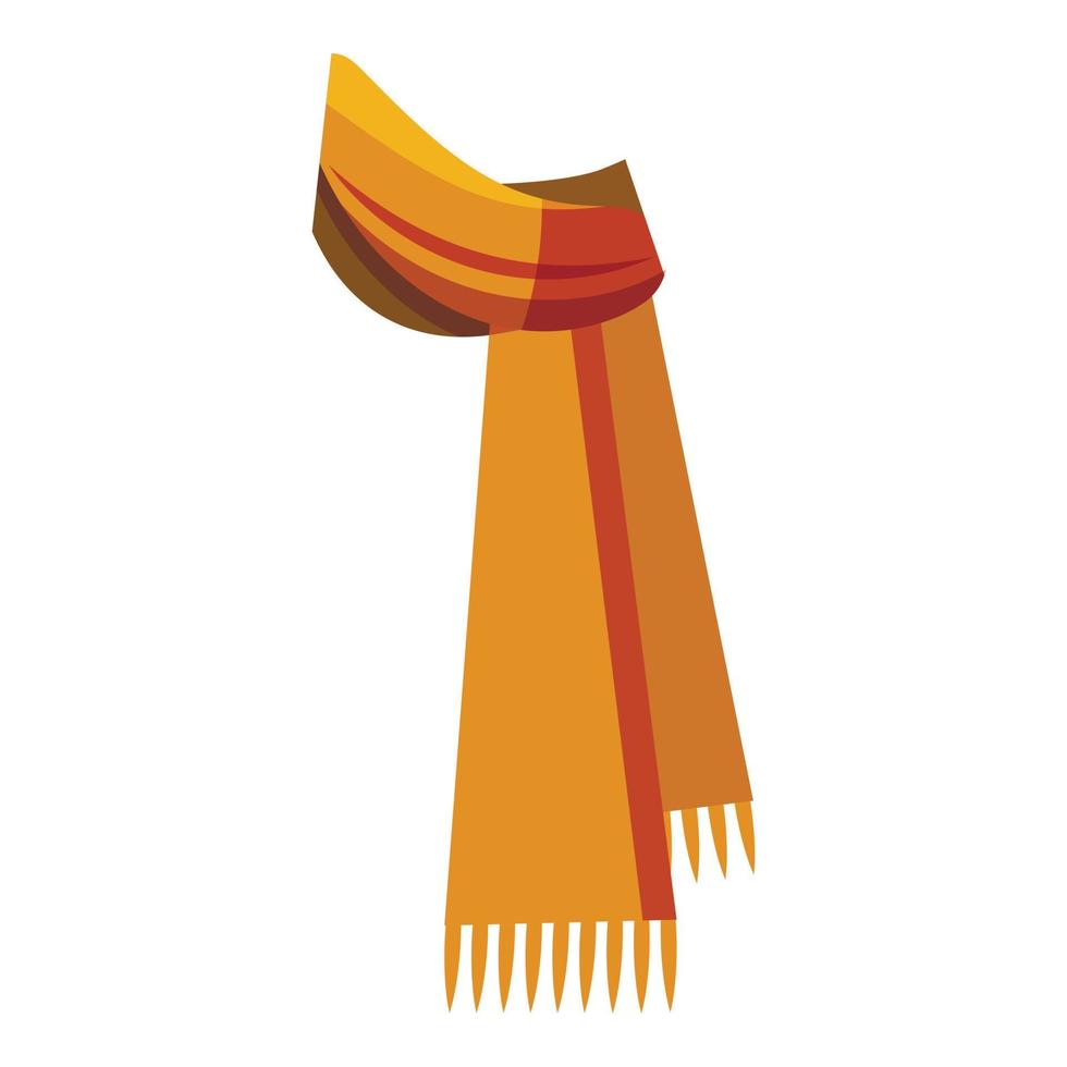Winter scarf icon, cartoon style vector
