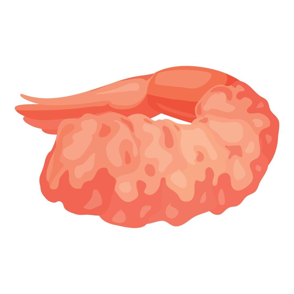 icono de camarones de restaurante, estilo de dibujos animados vector