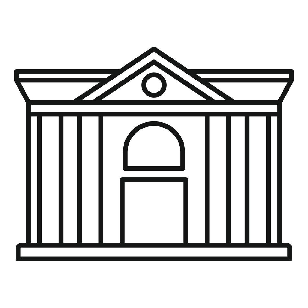 icono de palacio de justicia de arquitectura, estilo de contorno vector