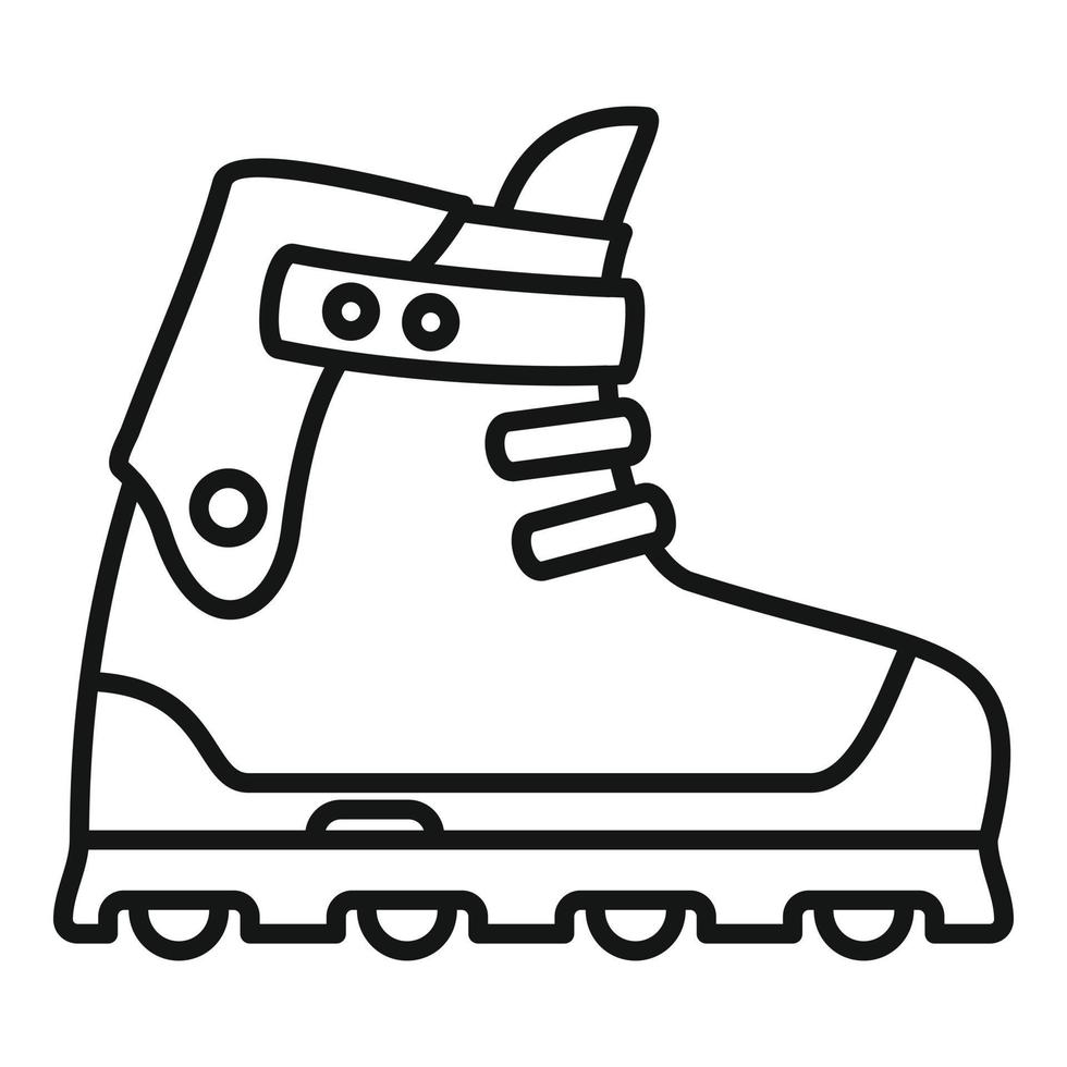 icono de patines en línea de rueda pequeña, estilo de esquema vector