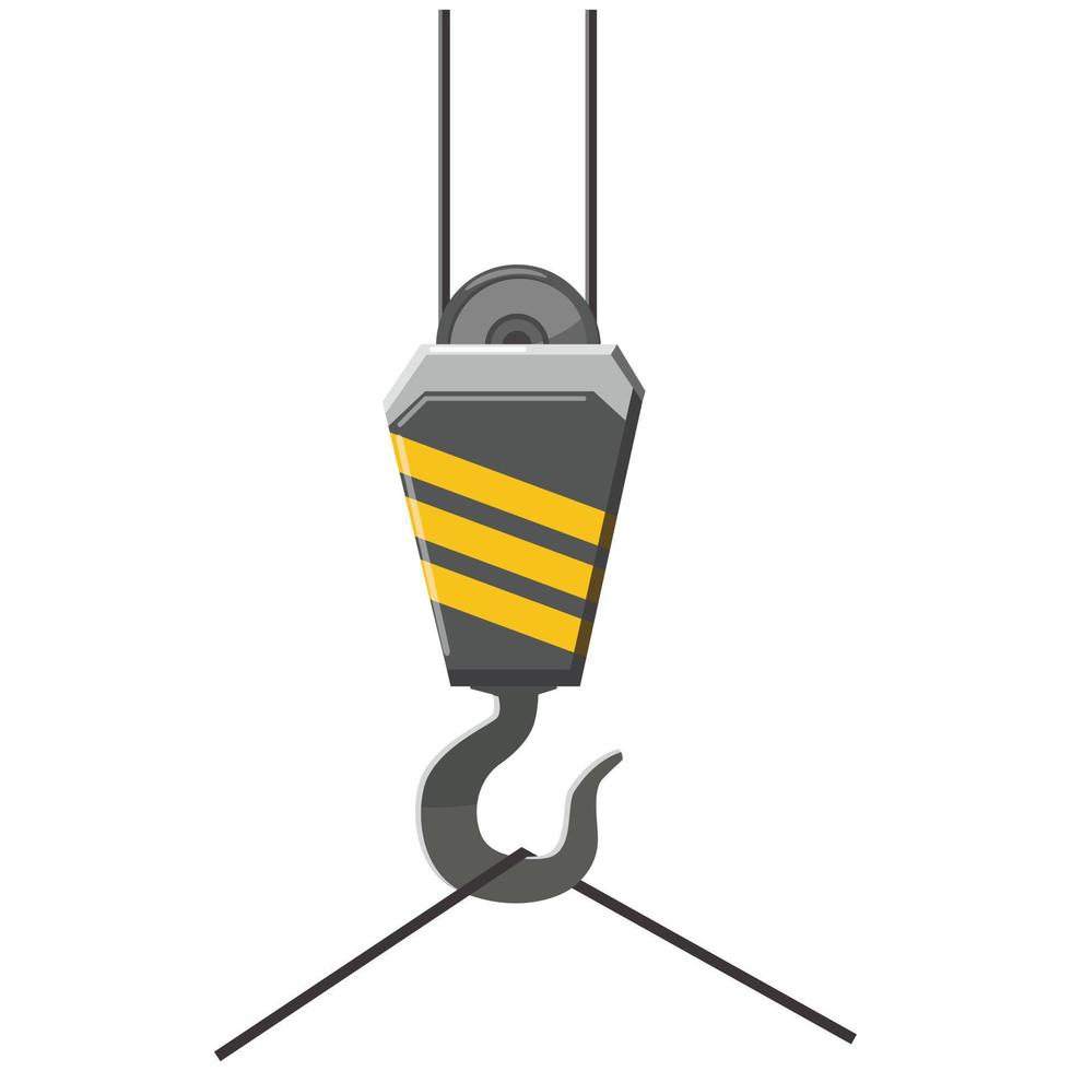 Crane hook icon, cartoon style vector