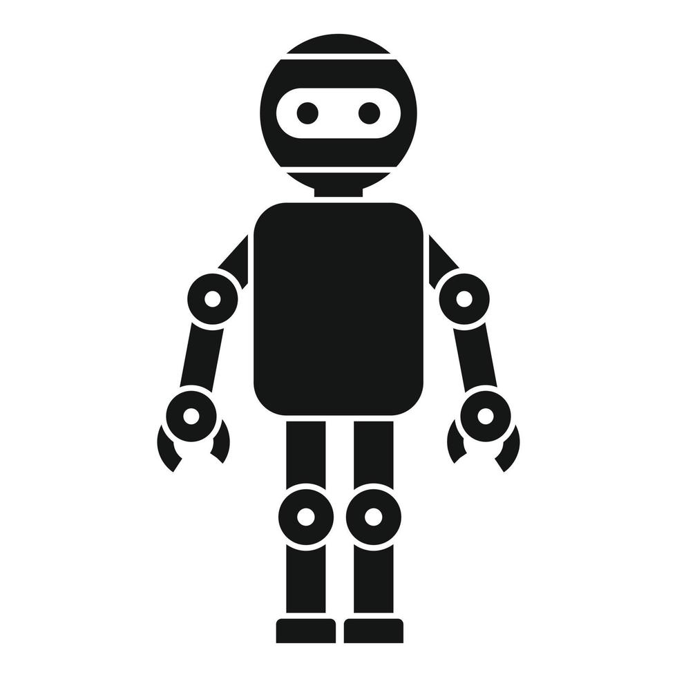 Mechanic robot icon, simple style vector