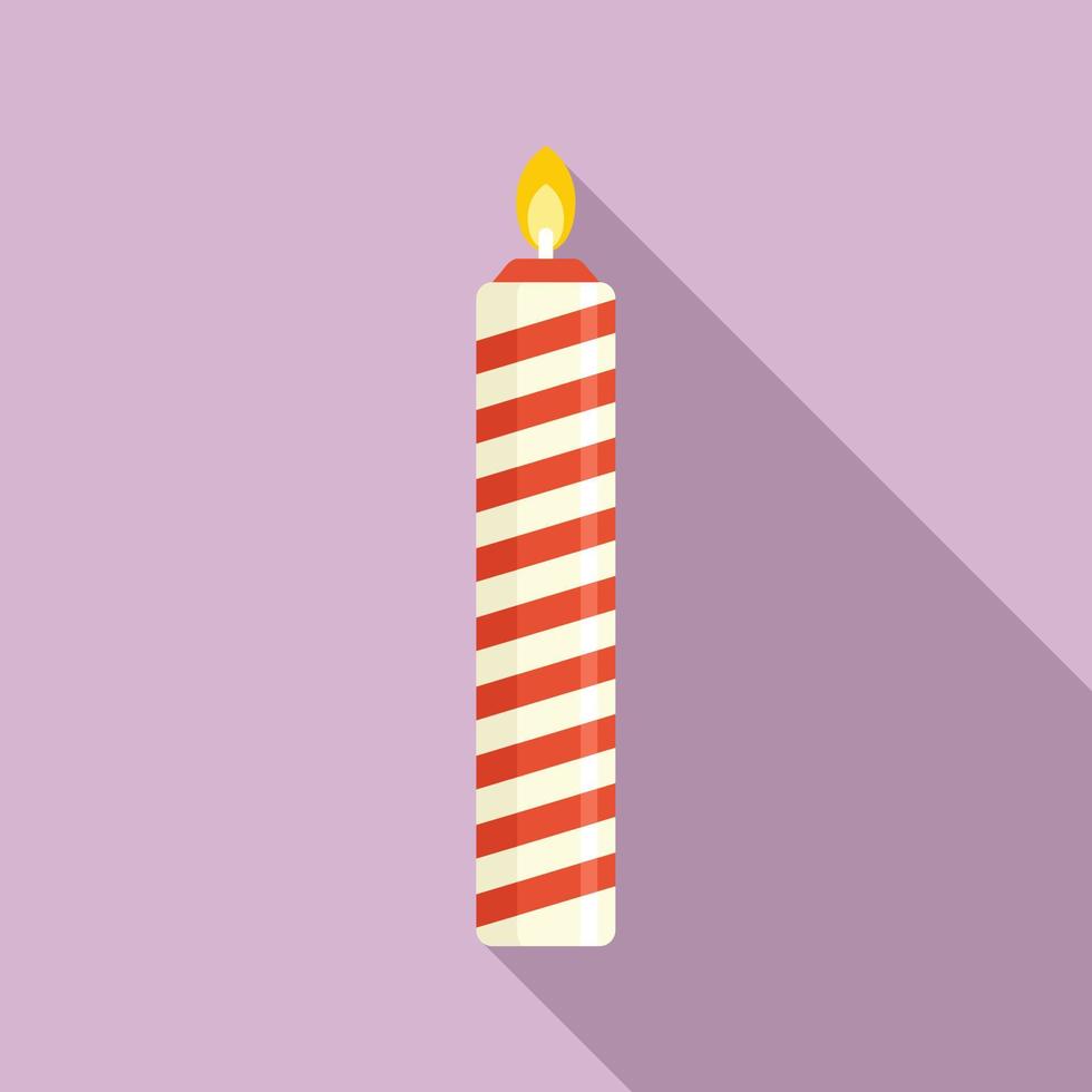 icono de vela de cumpleaños de cupcake, tipo plano vector